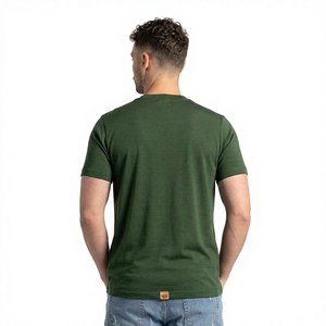Camisetas de Hombre de Lana Tejida Ligera, Corte Regular, Cómodas, Lisas, Antiarrugas, Transpirables, con Estampado Serigrafiado - Product Image 5