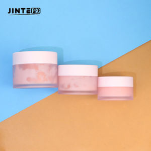 Frascos de creme plástico <span class=keywords><strong>PETG</strong></span> fosco para cosméticos, em estoque, 0,5 onças, 1 onça, 4 onças, 6 onças e 8 onças, com tampa rosa, para protetor labial, recipientes de manteiga corporal - Product Image 4