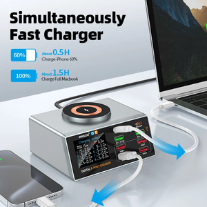 Station de charge 100W Chargeur sans fil X9A | PD45W QC3.0 | Écran LCD | Surveillance APP | Chargeur de téléphone portable multi-appareils - Product Image 6