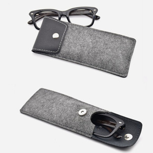 Custom felt sunglasses bag, stylish and simple snap-button <b>glasses</b> bag, <b>reading</b> <b>glasses</b> storage bag - Product Image 3