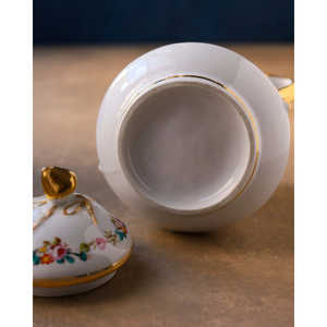 Service à thé en porcelaine française, collection de vaisselle peinte à la main - Product Image 1