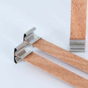 Mèches de bougies plates en <span class=keywords><strong>bois</strong></span> avec pinces et base adhésive, pour bougies crépitantes sans fumée, fournitures de fabrication de bougies DIY, prix de gros usine - Product Image 3