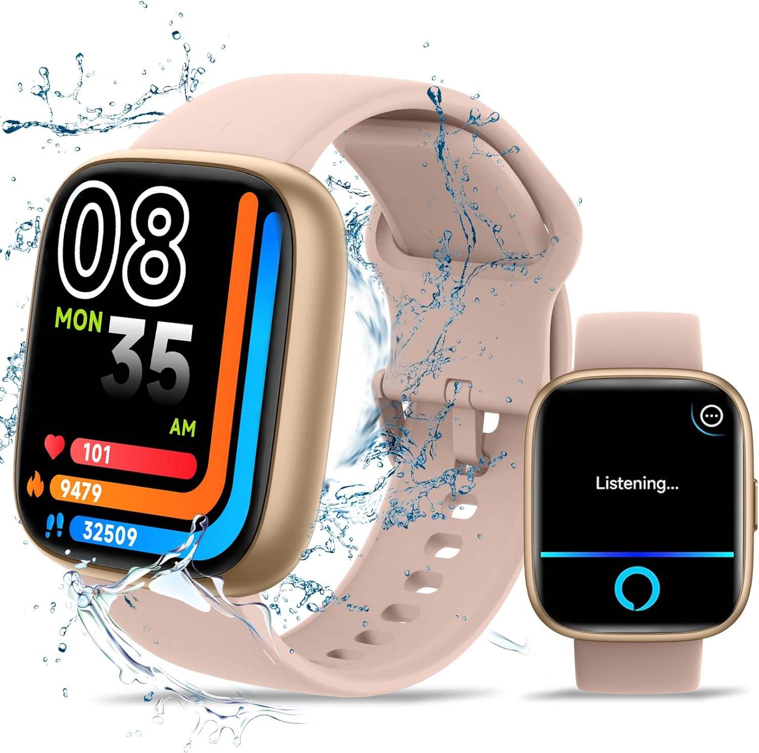 Smart Watch for Women Alexa Built-in Watches with Answer Smartwatches  Compatible for IOS Android, Pink