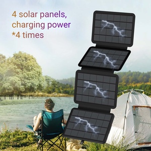 Chargeur solaire pliable Alecter 14,8W pour extérieur, en silicium monocristallin, avec sac de transport, ports USB + Type-C, noir, efficacité 19,5%, APH-FB90 - Product Image 3