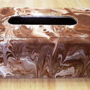 Cubierta de caja de pañuelos de resina de lujo hecha a mano, servilletero de acrílico jaspeado para oficina en casa y regalos - Product Image 3