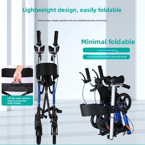 Il nuovo deambulatore pieghevole in lega di alluminio è facile da usare e può essere utilizzato come sedia a rotelle o <span class=keywords><strong>carrello</strong></span> della spesa per gli anziani - Product Image 3