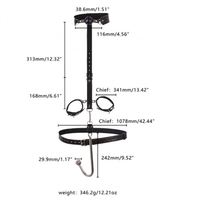 Equipo de Restricción de Bondage de Cuero con Tapón Anal de Acero Inoxidable, Mordaza, Esposas, Tapón Anal para Adultos