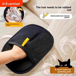 Guantes multifuncionales para eliminar el pelo de mascotas, cepillo estático, limpiador de pelo pegajoso para gatos y perros, aplicación de plástico - Product Image 5