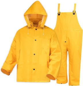 Polyester PVC <b>Waterproof</b> Hooded Raincoat Durable Cold Proof Breathable Hiking Rain Suit for Outdoor Activities - Product Image 1