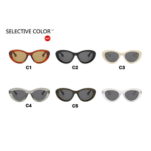 Lunettes de soleil rétro œil de chat rayées UV400, nouveau modèle 2024, même style que le petit livre rouge, pour femmes aux visages ronds - Product Image 4