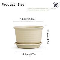 Pot de fleurs en résine écologique épaissie avec trou de drainage, design minimaliste, durable, 1,2 L, pour jardinage, arrosage domestique, plantes succulentes