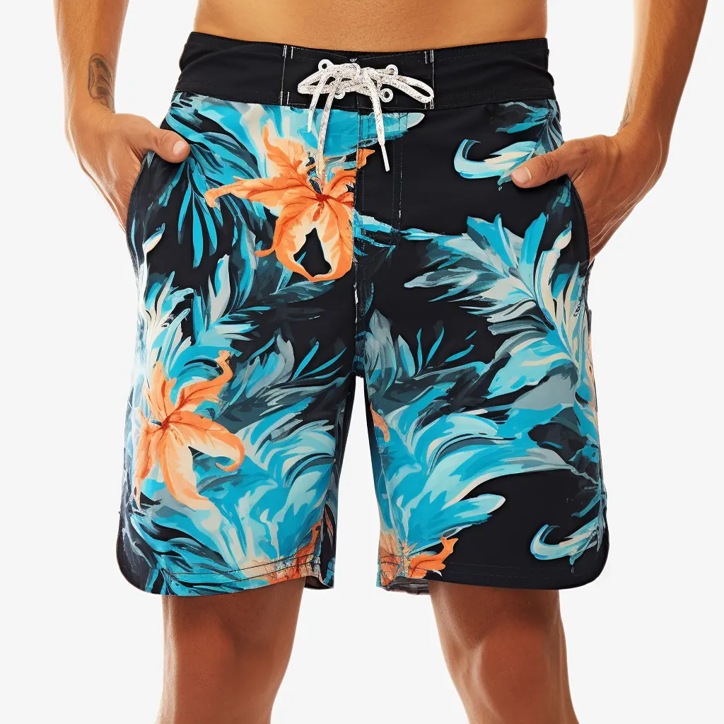 Pantalones cortos de playa de verano personalizados, tabla de natación de talla grande para hombre, bañador de surf