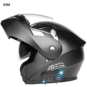 Helm motor pintar Bluetooth DOT interkom, helm sepeda motor pintar dengan bluetooth, helm kustom, OEM/ODM