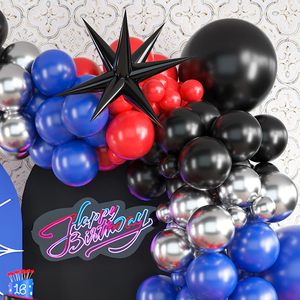 Arco di <span class=keywords><strong>Palloncini</strong></span> Personalizzato Spesso e Resistente, Tema <span class=keywords><strong>Ragno</strong></span> Nero, Rosso e Blu, <span class=keywords><strong>con</strong></span> <span class=keywords><strong>Palloncini</strong></span> in Foil e Lattice a Tema Supereroi - Product Image 6