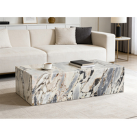 Table basse en marbre de luxe au design moderne - Meuble de salon minimaliste en pierre naturelle