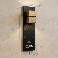 Plaque de porte 3D personnalisée avec numéro de chambre éclairé par LED, indicateur de chambre mural