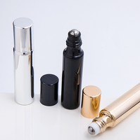 Haute qualité Or Argent UV Revêtement Rouleau Bouteille 10ml Roll On Bouteille Bouteille De Parfum En Verre Avec Boule En Acier Inoxydable
