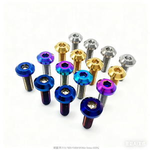Trọng lượng nhẹ rustproof ốc vít GR5 bu lông hợp kim titan M5 M6 M8 đầy màu sắc Anodized Hex ổ cắm vít cho xe đạp xe máy xe hơi - Product Image 1