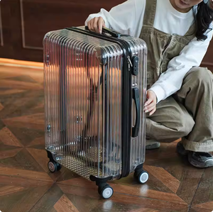 Maleta de mano unisex transparente para PC de 20 pulgadas, maleta con ruedas, equipaje con ruedas giratorias, Maleta transparente con ruedas - Product Image 5