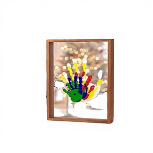 Cadre photo transparent en bois A4, kit d'empreintes de mains pour couples <span class=keywords><strong>et</strong></span> familles, impression UV, artisanat DIY, souvenir, cadeau idéal pour baby shower - Product Image 3