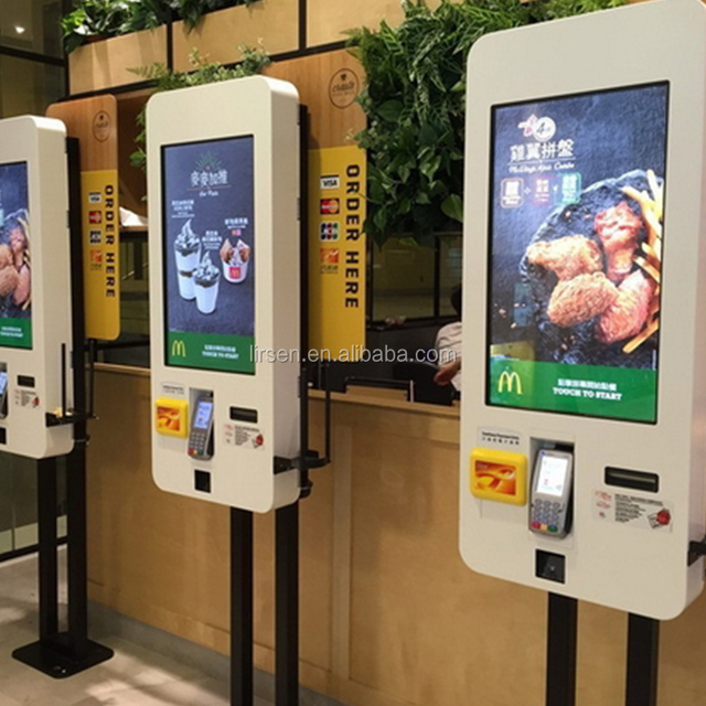 Ticket Printer Kiosk Tft Capacitive Touchscreen Digital Signage Totem 27''32 42 Inch Self Service Postal Payment Kiosk