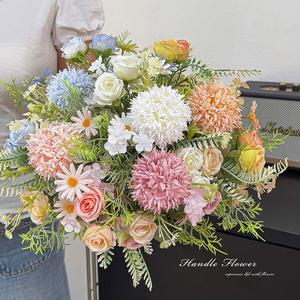 Silk Rose Bundle Artificial <strong>Flowers</strong> <strong>Cheap</strong> China Wholesale Pink <strong>Purple</strong> Home Wedding Decoration <strong>Flower</strong> Center Piece - Product Image 4