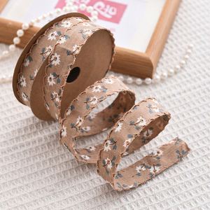 Ruban en polyester 100% imprimé floral double face vintage de 2,5 cm, best-seller, pour la couture de vêtements et l'embellissement des tenues, 8 yards/rouleau - Product Image 6