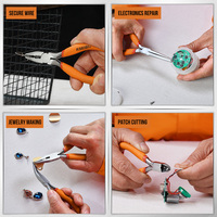 KSEIBI – Lot de 5 mini-pinces à bijoux avec ressort – Embouts en acier de précision et poignées ergonomiques en PVC pour la fabrication de bijoux et la réparation artisanale