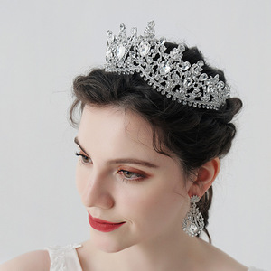 Bandeau de mariage baroque cristal couronnes de mariée et diadèmes bijoux de cheveux accessoires femmes <span class=keywords><strong>strass</strong></span> chapeaux reine diadèmes - Product Image 1
