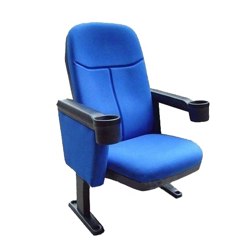 JY-907 дешевые кожаное кресло с подлокотниками с подстаканник классический театральный стул