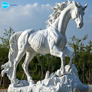 Decoración de Villa al Aire Libre, Estatua de Animal de Tamaño Real Tallada a Mano en <span class=keywords><strong>Piedra</strong></span> Natural, Caballo de Mármol, Tradicional para Jardín, Templo, Iglesia - Product Image 5