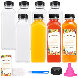Botellas de Plástico para Jugo, Envío Gratis, Botellas de Agua Vacías Transparentes Reutilizables, Envases Desechables para Bebidas al por Mayor, 8oz - Product Image 1