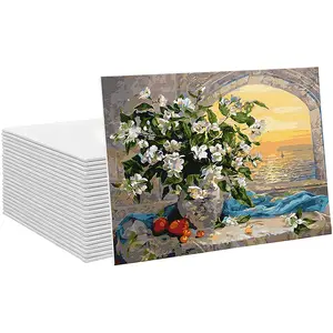 Panneau de toile blanc vide, lot de 20 pièces de 28, 5x7, 8x10, 9x12, 11x14 pouces, 100% coton, 8 oz