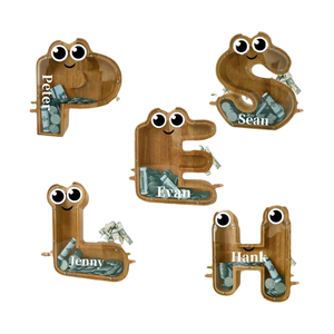 กล่องเก็บเงินรูปตัวอักษรกระปุกออมสินไม้สำหรับเด็ก - Product Image 2