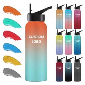 Bouteille d'eau réutilisable en acier inoxydable en gros 500ml/750ml/1L avec logo personnalisé et poignée pour promotion - Product Image 6