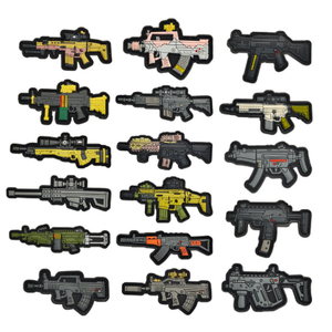 Patch en toile écologique avec paillettes, PVC et caoutchouc, motif fusil - Product Image 1