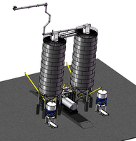 2 Ensembles de Systèmes de Stockage de Ciment en Silo de 1000 Tonnes et de Chargement de Camions en Vrac avec Ligne d'Ensachage