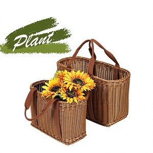 Cesto portaoggetti rettangolare in PP effetto rattan stile giapponese con manici per snack, pane, giocattoli e organizzazione cassetti <span class=keywords><strong>bagno</strong></span> - Product Image 4