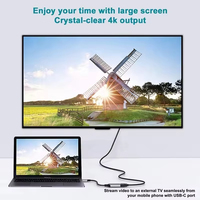 Cable USB Tipo C a Coaxial de Par Trenzado, Chapado en Oro, PVC, para Computadora, Laptop, Tablet, Monitor, Proyector, HDTV 4K 1080P