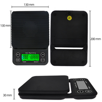 Balance électronique de cuisine et de café à 6 unités, 3 kg/5 kg, précision 0,1 g, avec minuterie, fonctionne sur piles