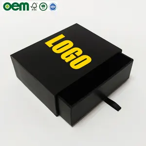 Preço razoável papelão preto gaveta caixa jóias embalagem atacado logotipo personalizado