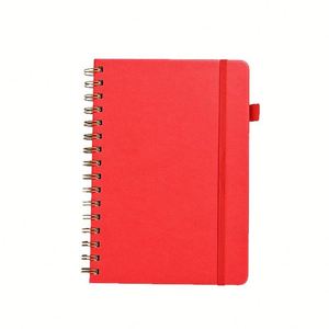 Bloc de Notas Espiralado con Cubierta de PU, Páginas Rayadas con Borde Rojo, Tamaño A5, Cuaderno de Oficina - Product Image 4