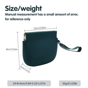 Mini porte-monnaie zippé personnalisable, sac de rangement en silicone imperméable, portable pour filles, femmes, enfants, accessoire mural - Product Image 3