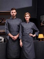 Uniforme de chef d'hôtel avec impression de logo personnalisé, veste de chef à manches longues, veste de chef de restaurant, veste de chef de boulangerie, vêtements de cuisine respirants