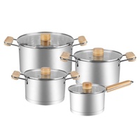 Batterie de cuisine 10 pièces en acier inoxydable, casseroles et poêles verticales avec couvercles en verre plats – Meilleures ventes