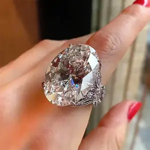 Non Tarnish silver big stone 2 carat diamond ring price for men women as gift N2305267