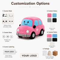 Jouet en peluche voiture rose personnalisé OEM ODM - Véhicule en peluche doux en gros pour mascotte de marque et cadeau, faible MOQ