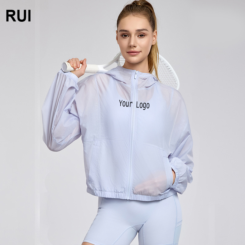 RUIQUWIN Women's Lightweight Breathable Seamless Hooded Yoga Top Long Sleeve Quick Dry Eco-Friendly Four-Way Stretch Zipper