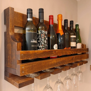 Vente directe usine : Étagère murale <span class=keywords><strong>en</strong></span> <span class=keywords><strong>bois</strong></span> de pin pour bouteilles et verres à vin - Product Image 6