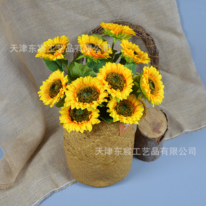 Arreglo Floral de Girasoles Artificiales, Planta Verde, Decoración del Hogar, Accesorios para Bodas y Exteriores - Product Image 4